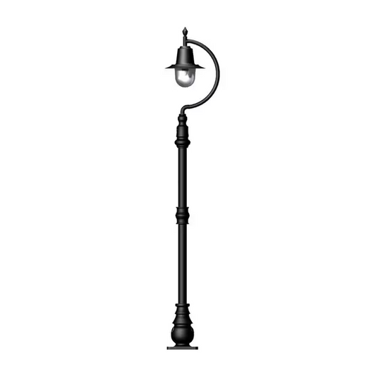 Vintage Tear Drop Lamp Post In Cast Iron And Steel 1.5M