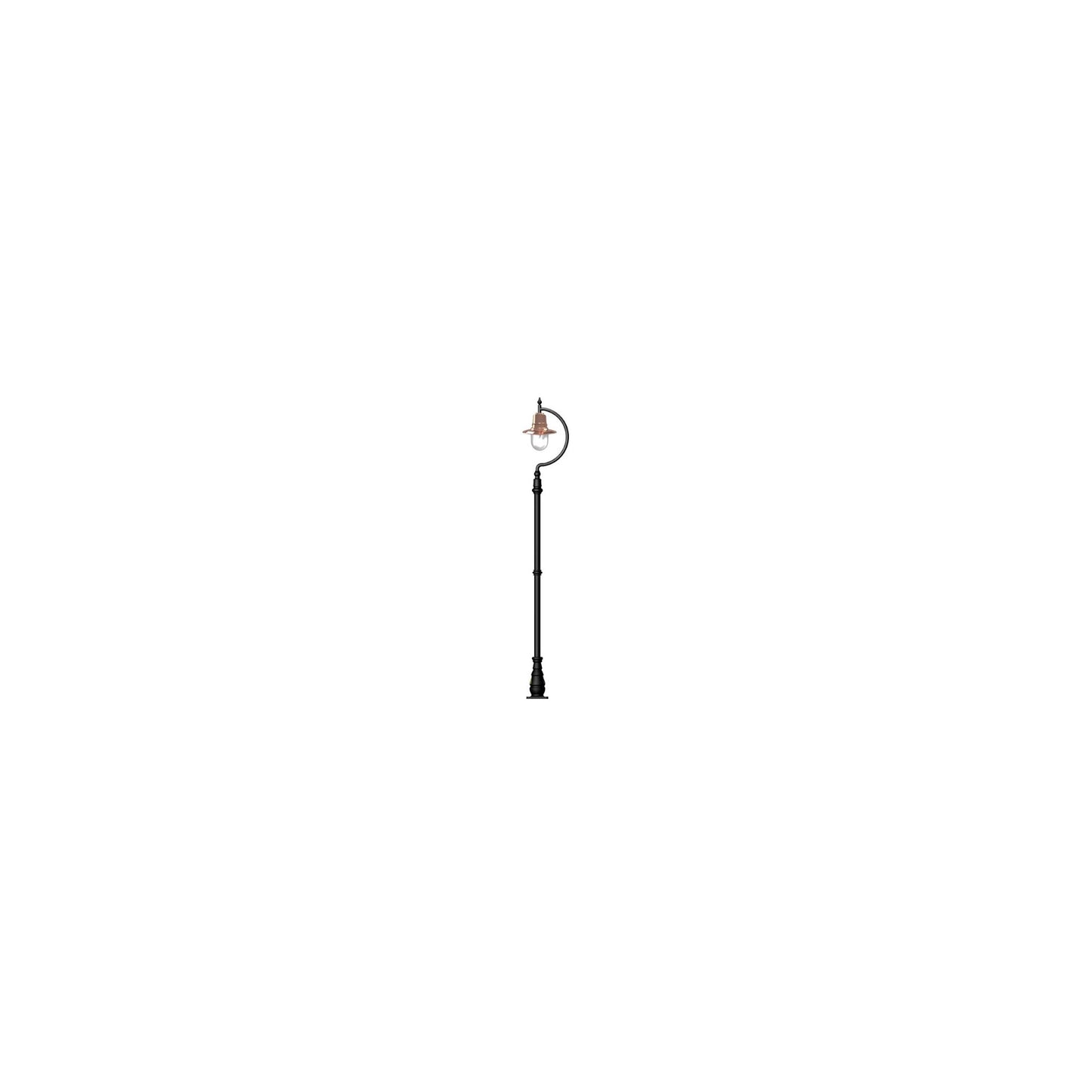 Vintage tear drop lamp post in cast iron and steel 2.8m
