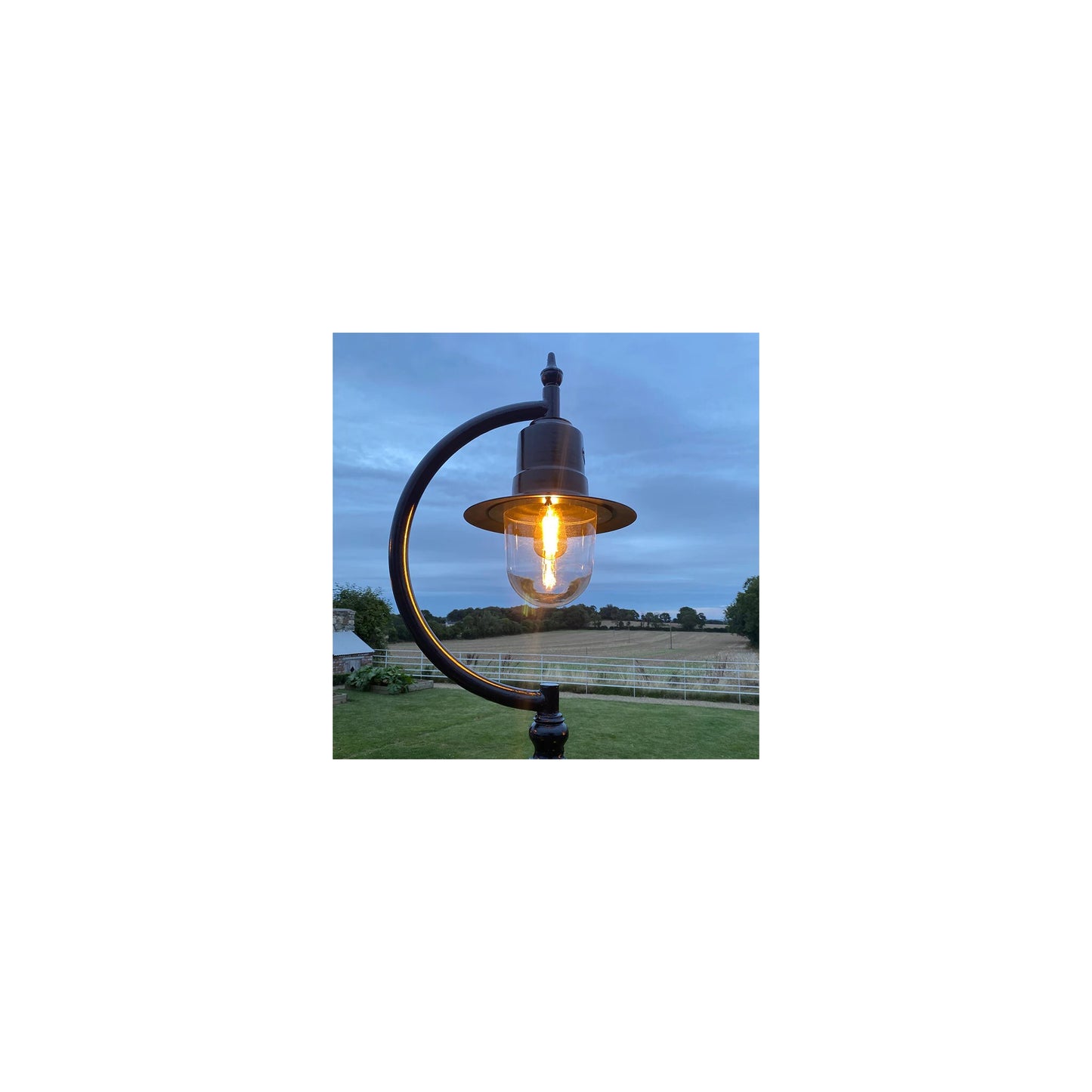 Vintage tear drop lamp post in cast iron and steel