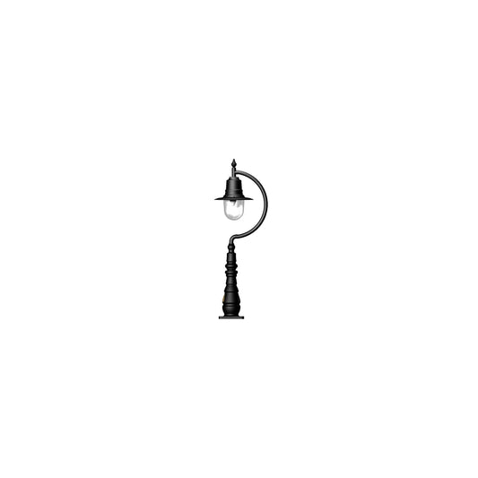 Vintage tear drop pedestal light in cast iron and steel 1.3m