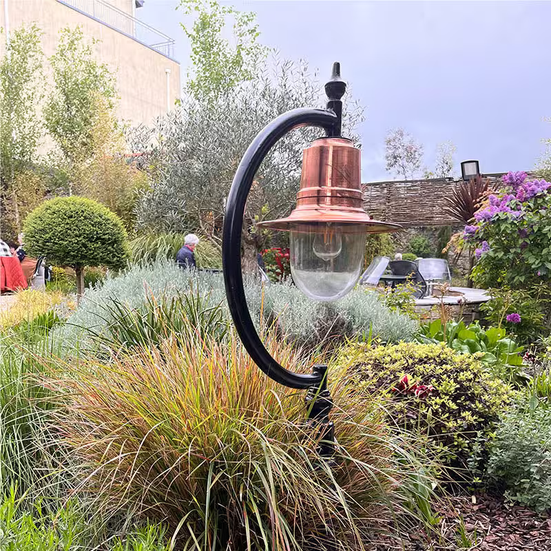 Vintage Tear Drop Pedestal Light In Cast Iron And Steel 1.3M