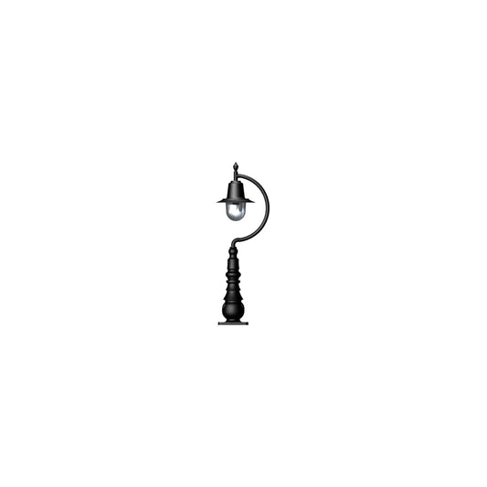Vintage tear drop pedestal light in cast iron and steel 0.82m