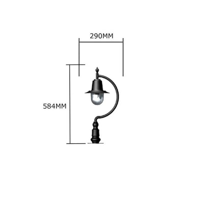 Harte Goose Neck Outdoor Post Light