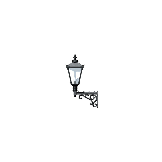 Victorian traditional cast iron wall light with decorative arm 1.1m