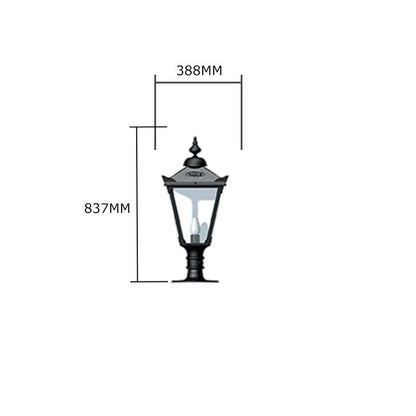 Victorian Traditional Cast Iron Pier Light For Flat Pier Caps 0.83M