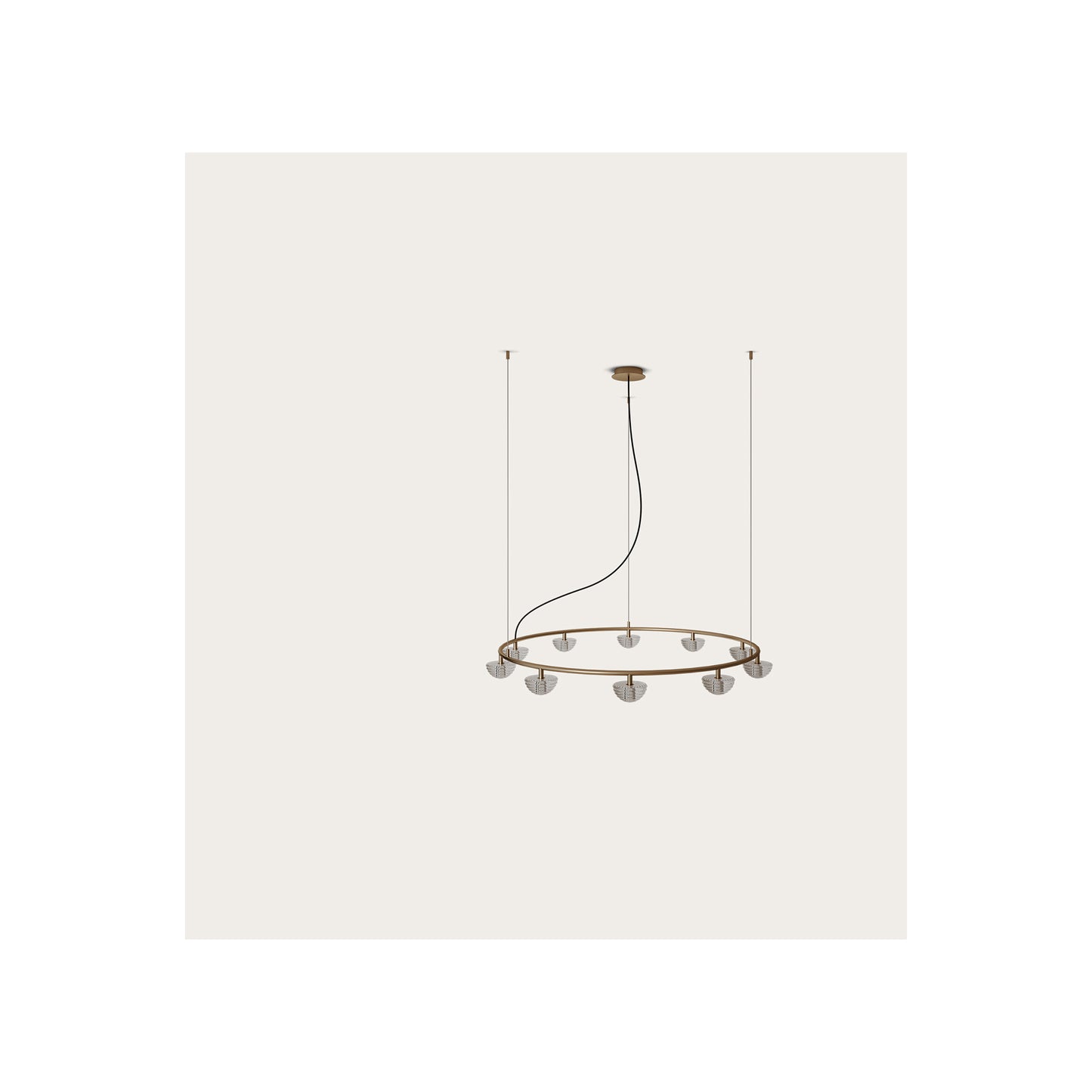 Hado Pendant in Aged Gold with Optic Striped Glass