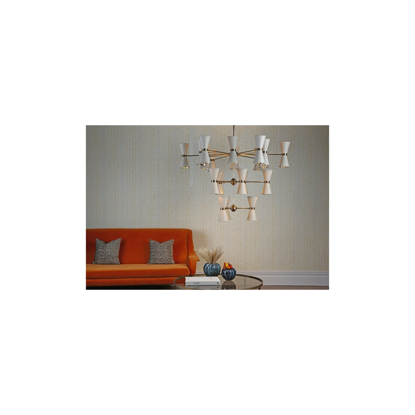 Hyde 42-Light Chandelier in Antique Brass