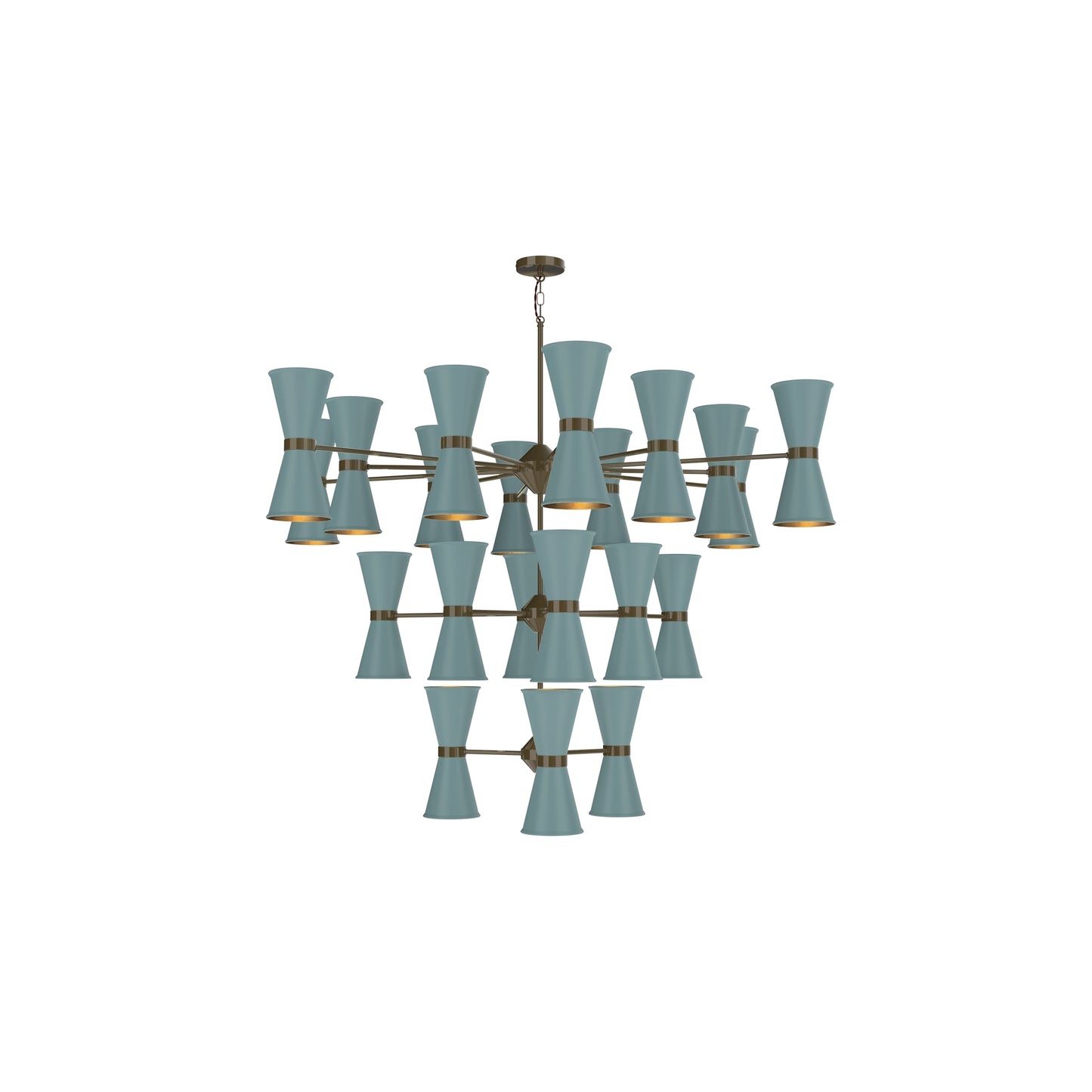 Hyde 42-Light Chandelier in Antique Brass