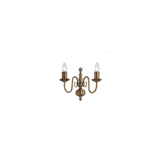 Milos 2-Light Wall Bracket in Bronzed Brass