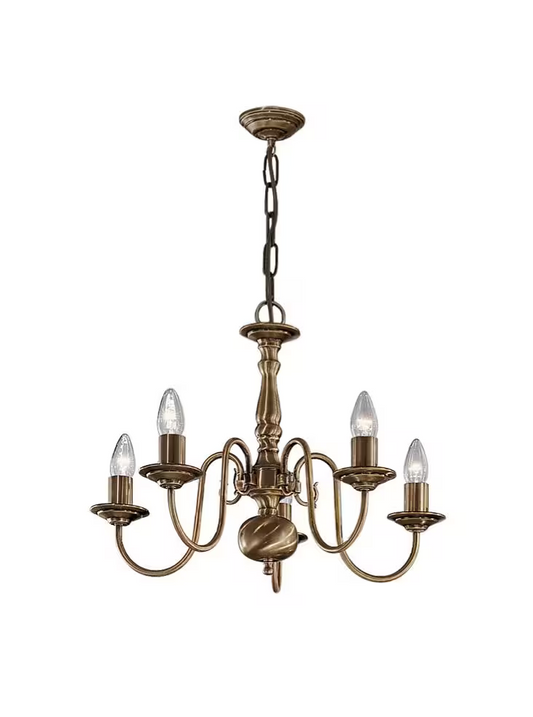 Milos 5-Light Chandelier in Bronzed Brass