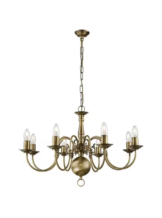 Milos 8-Light Chandelier in Bronzed Brass