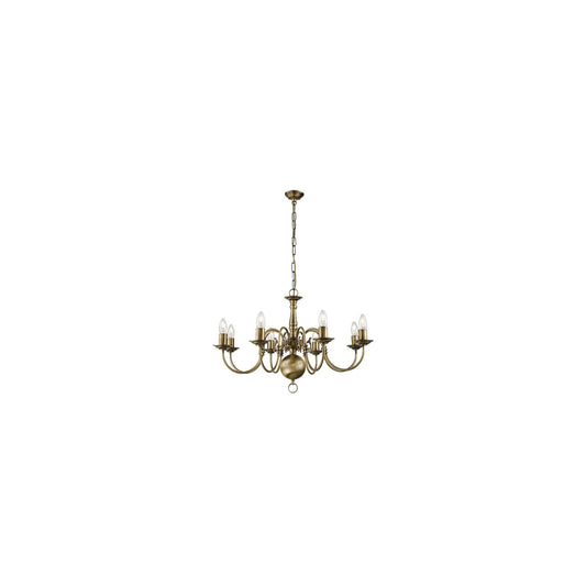 Milos 8-Light Chandelier in Bronzed Brass