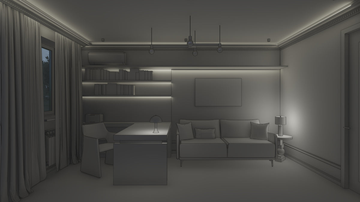 Layered office lighting system