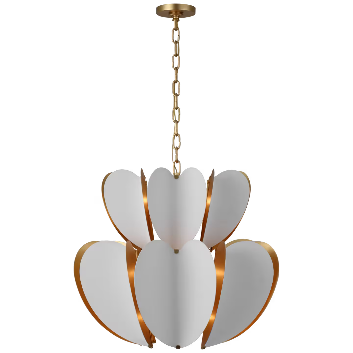 Danes Two Tier Chandelier in Matt White and Gild