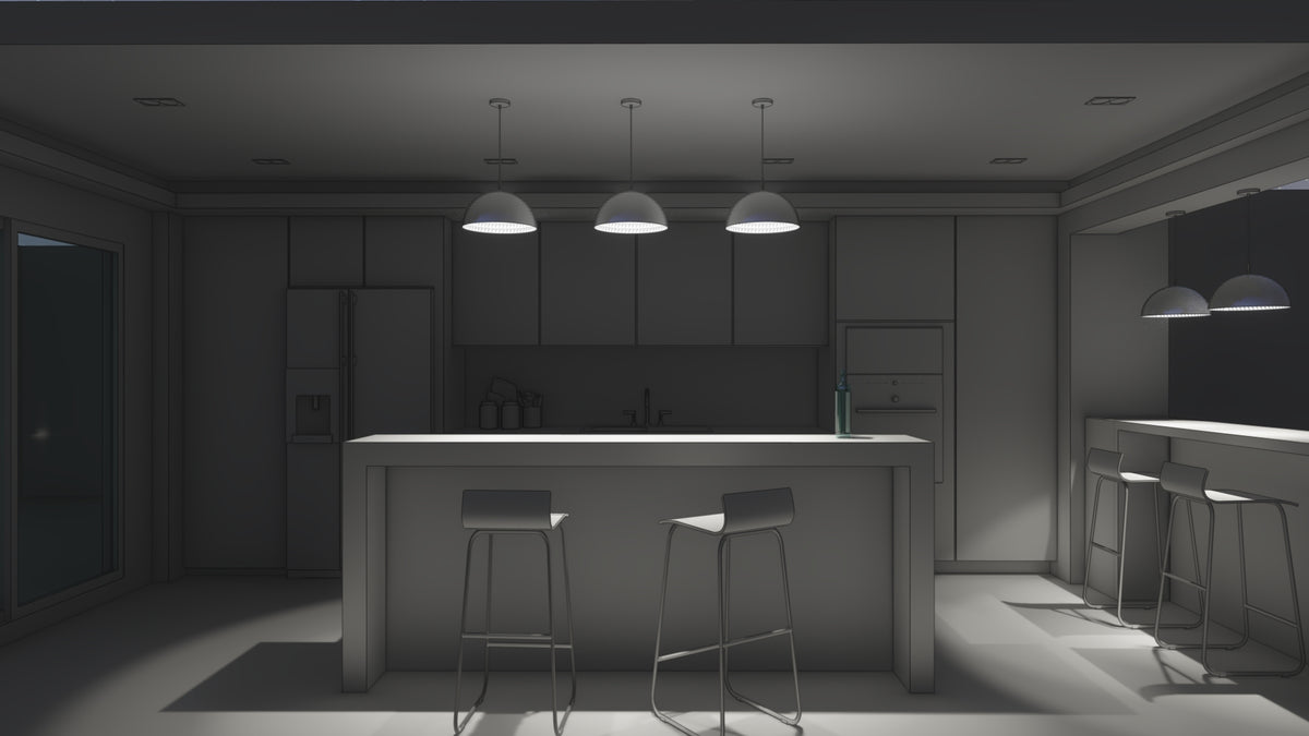 Linear pendant island cluster