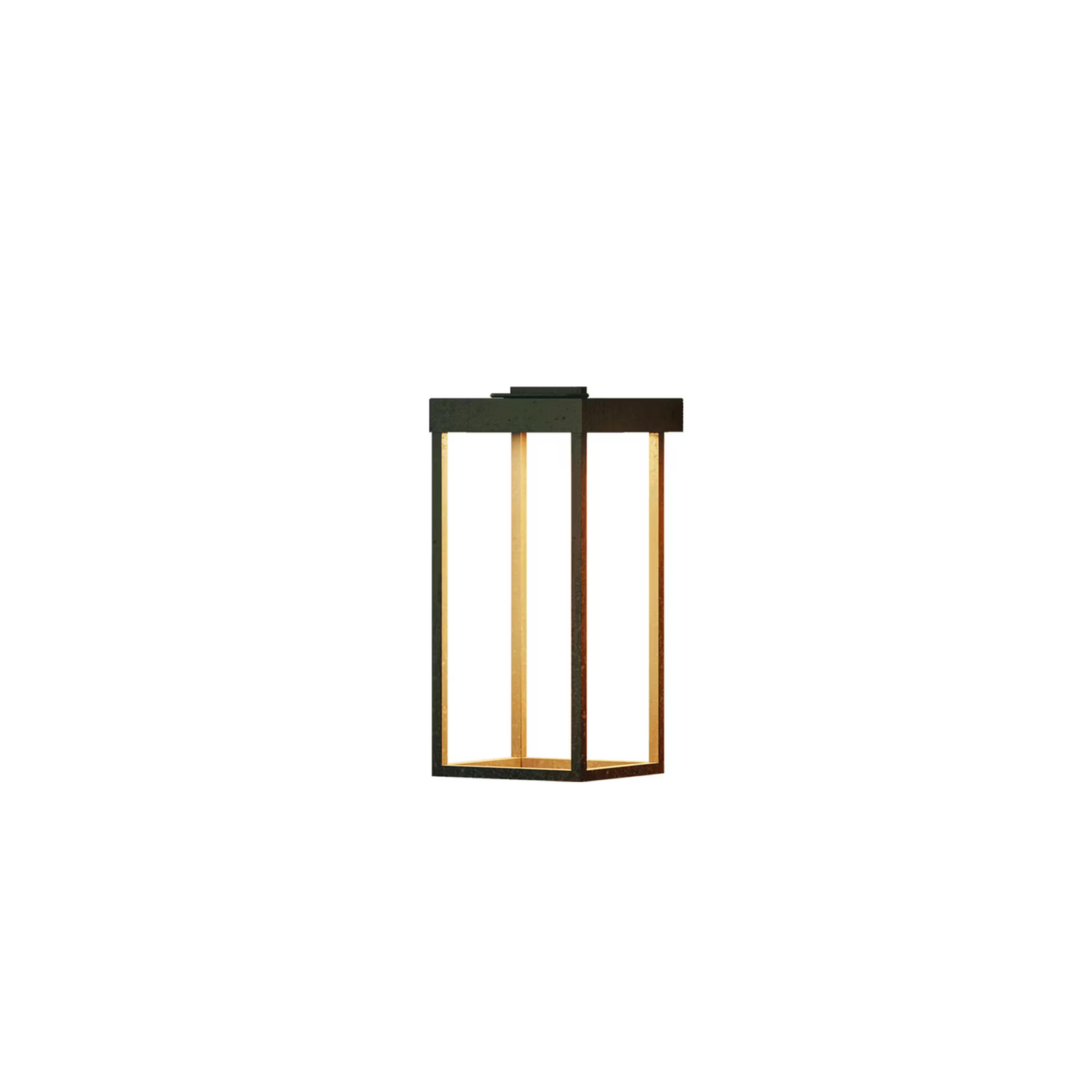 Lanterne Slim Outdoor Wall Light in Antique Brass