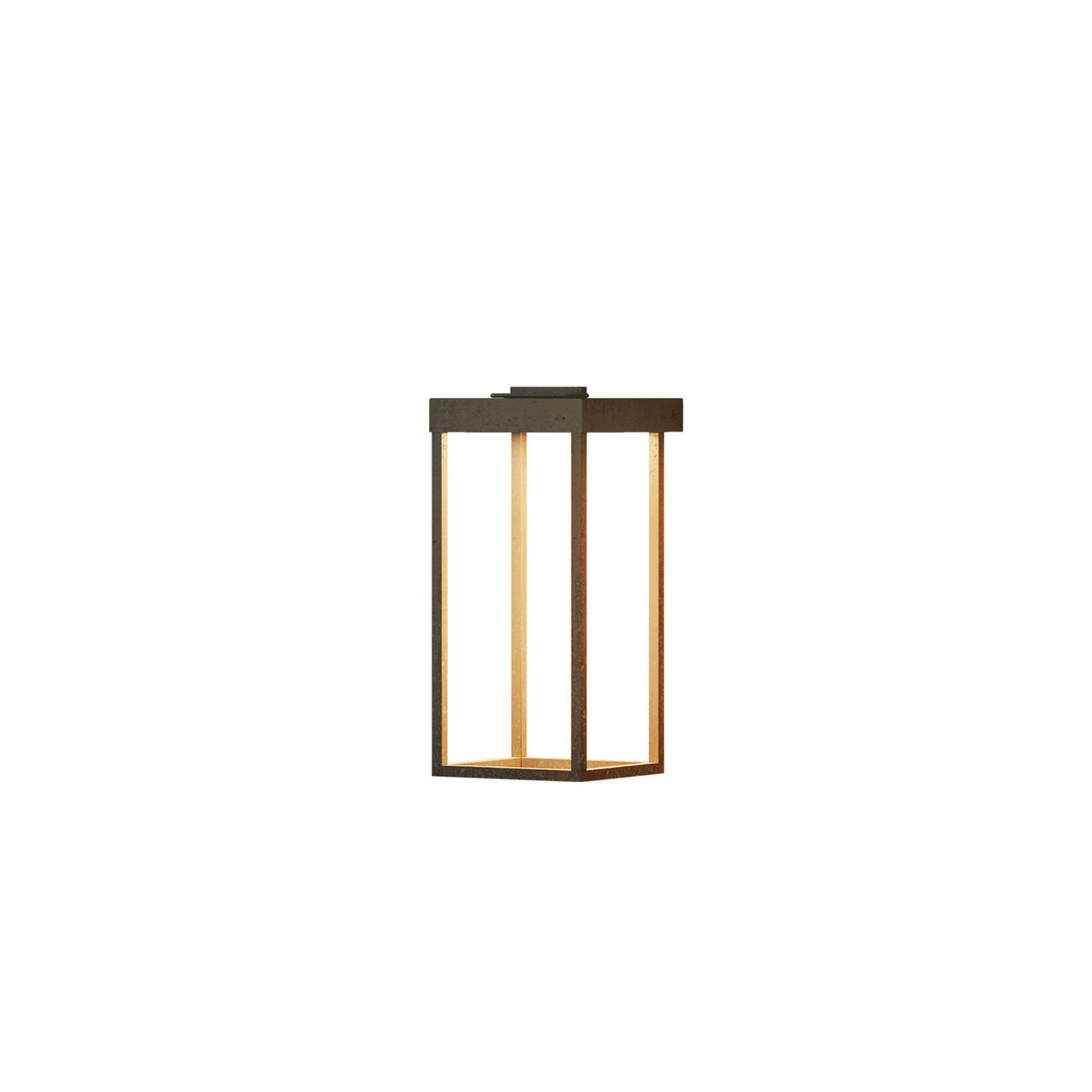 Lanterne Slim Outdoor Wall Light in Antique Brass