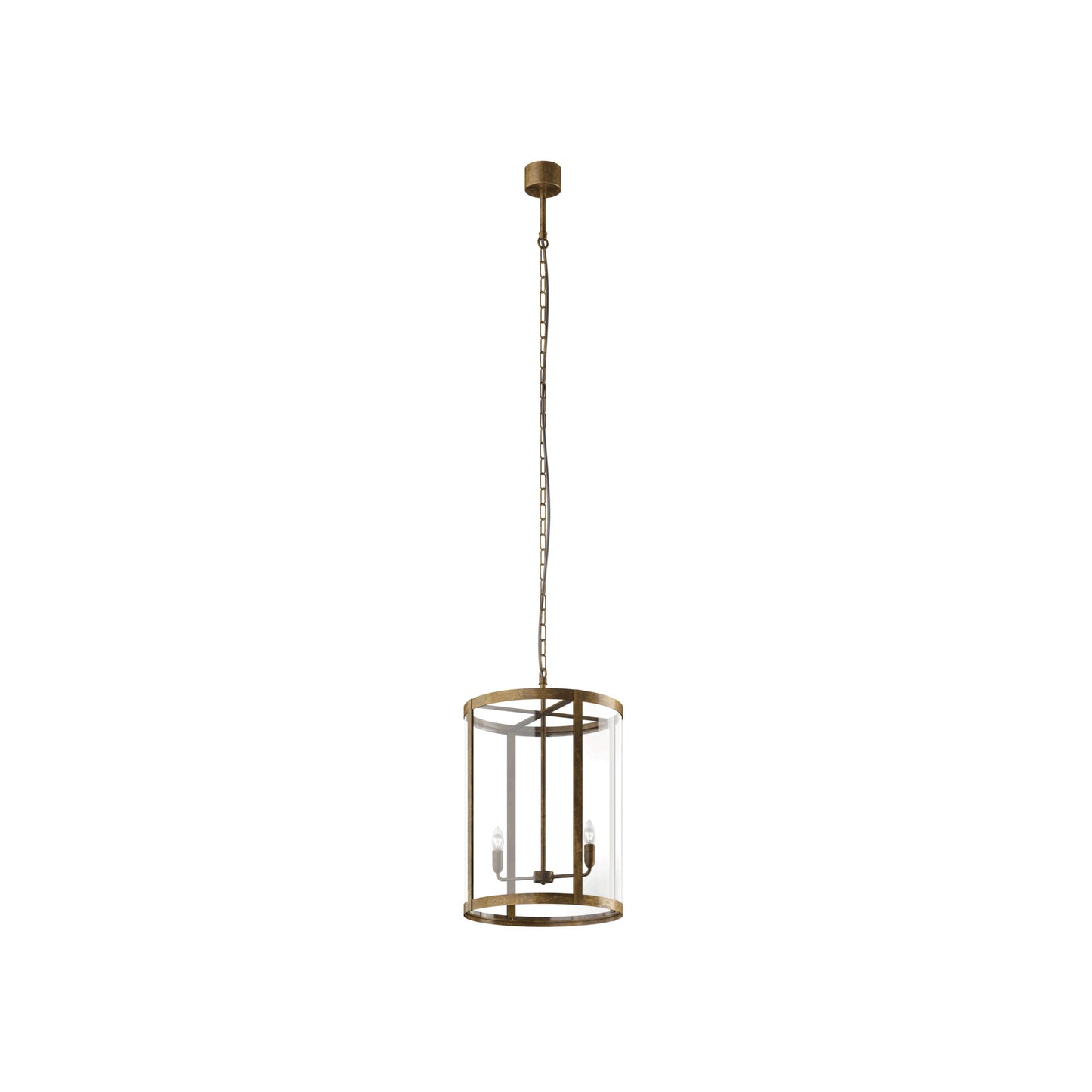 London Pendant in Antique Iron with Transparent Glass