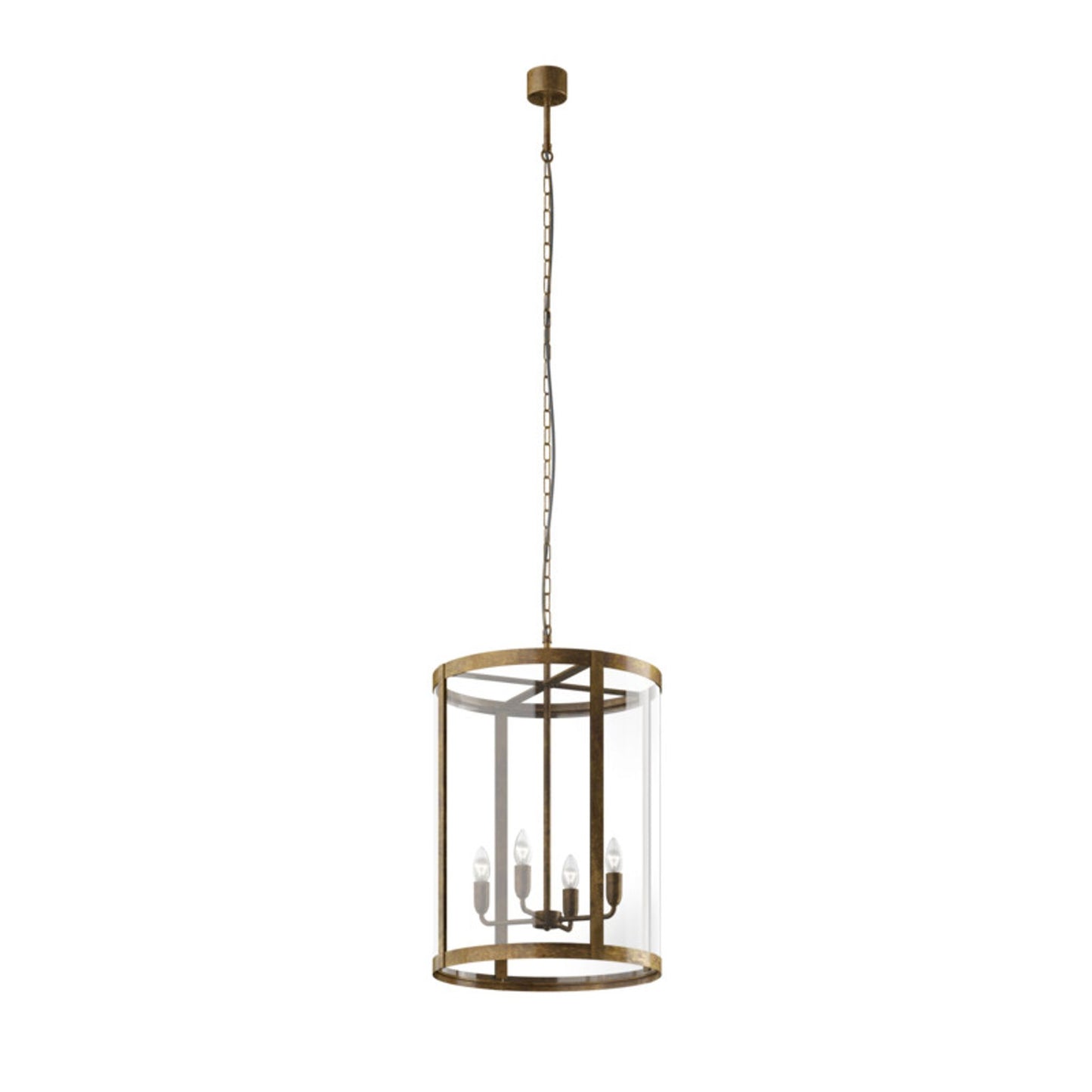 London Pendant in Antique Iron with Transparent Glass