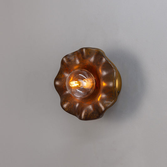 Rivale Wall Light with Wavy Ceramic Shade