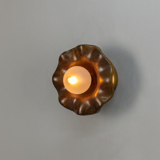 Rivale Wall Light with Wavy Ceramic Shade