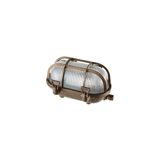 Marina Outdoor Bulkhead Wall Light in Brass