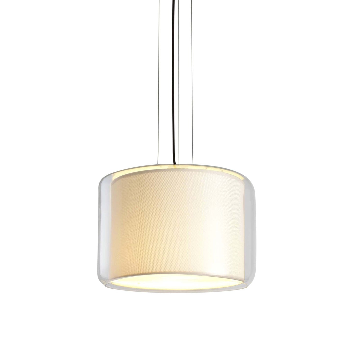 Mercer 30 Medium Transparent Glass Pendant with Textile Shade