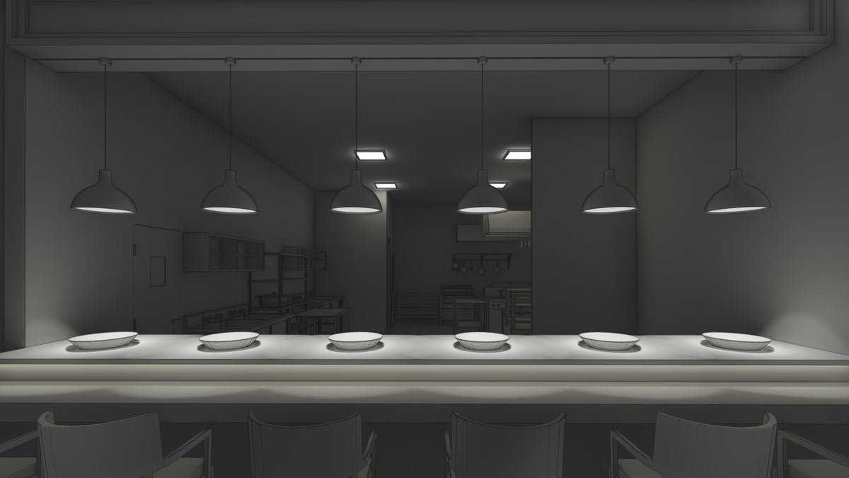 Open kitchen   theatrical chef visibility