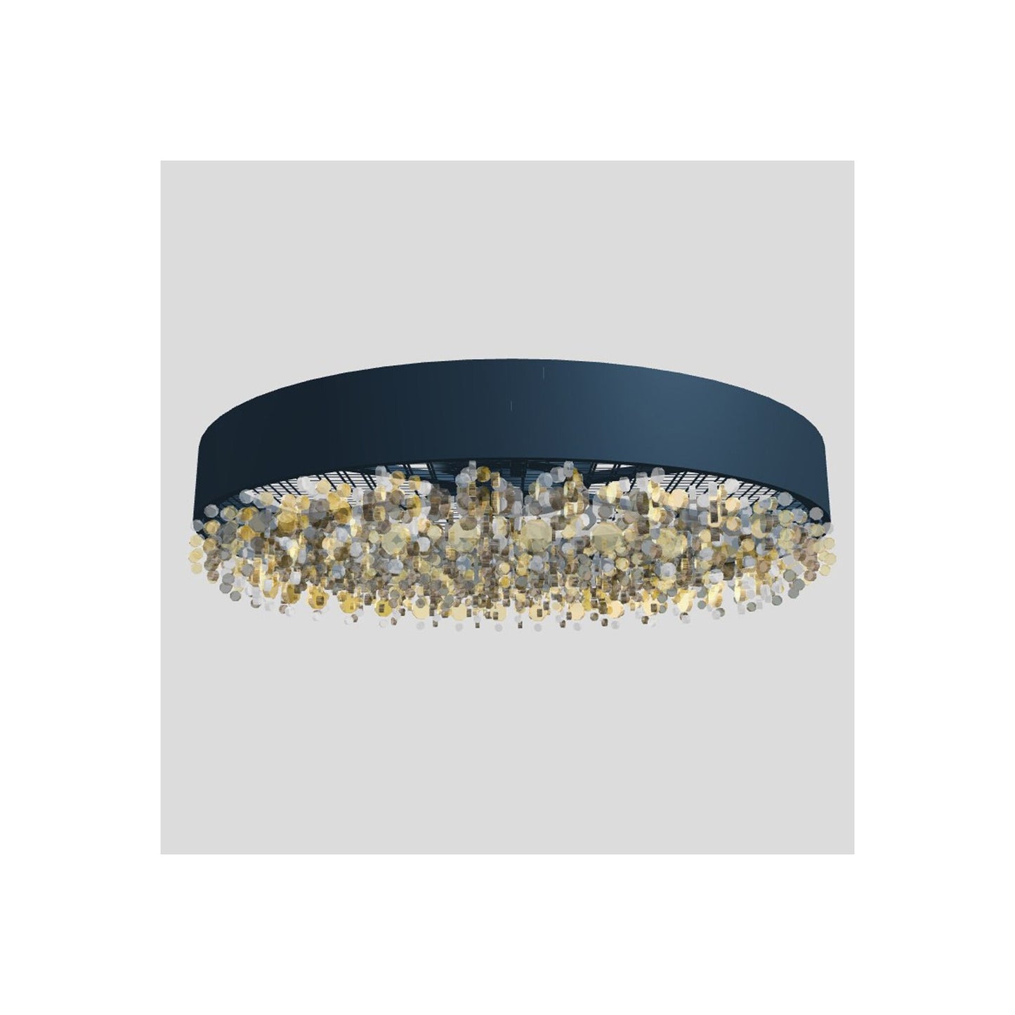 Ola PL6 90 LED Large Round Ceiling Light with Colored Glass