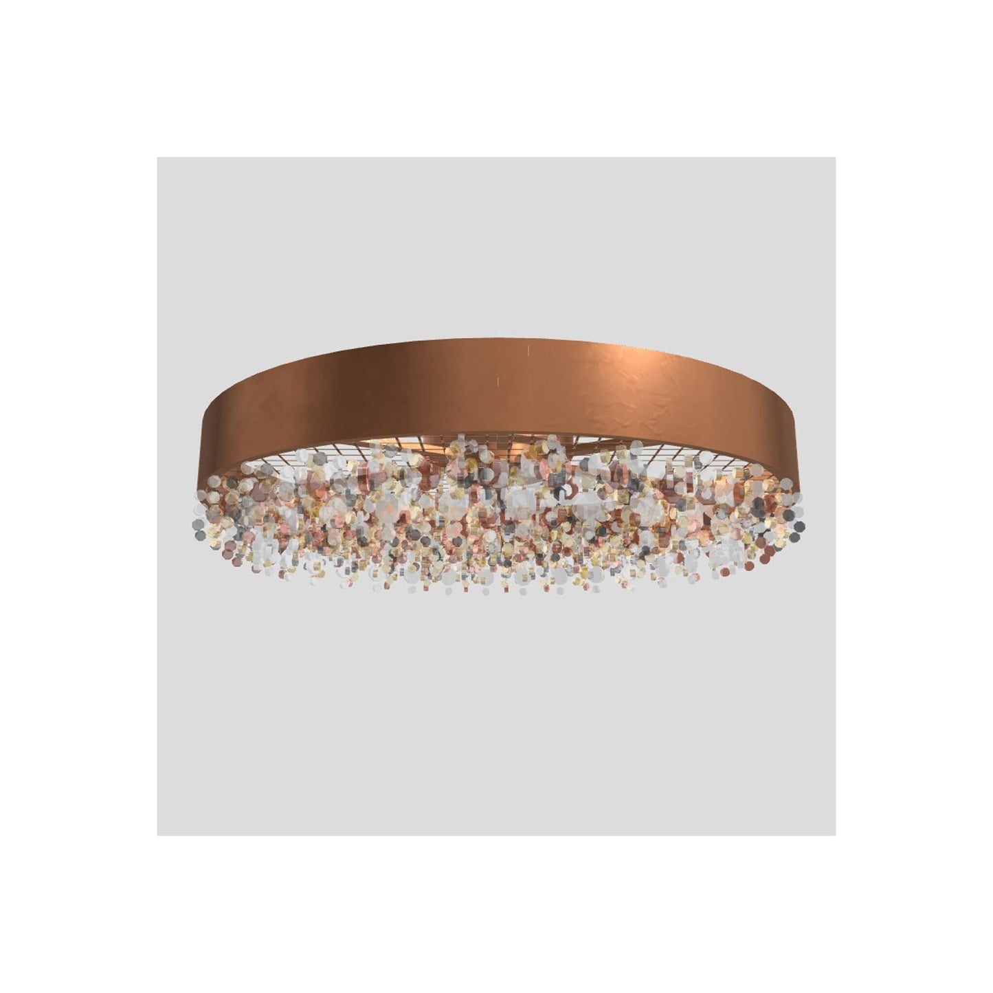 Ola PL6 90 LED Large Round Ceiling Light with Colored Glass