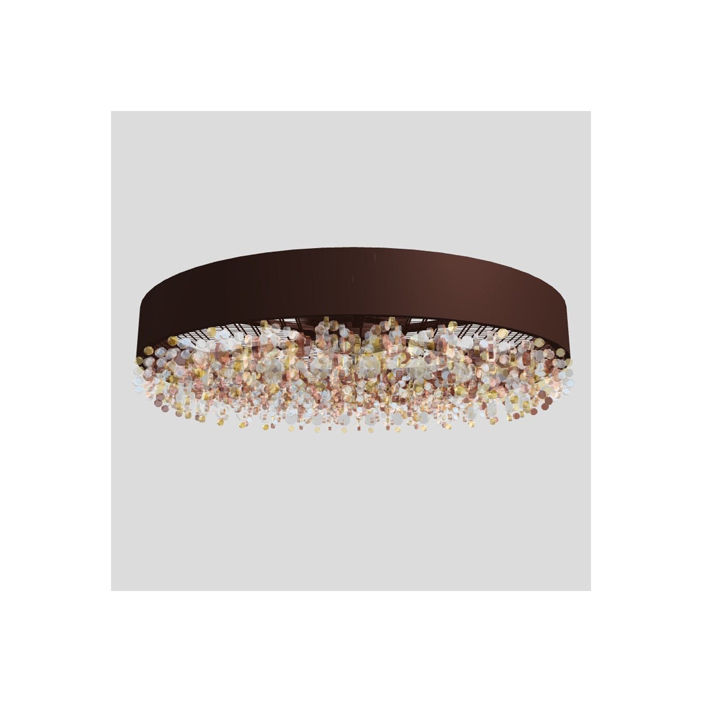 Ola PL6 90 LED Large Round Ceiling Light with Colored Glass