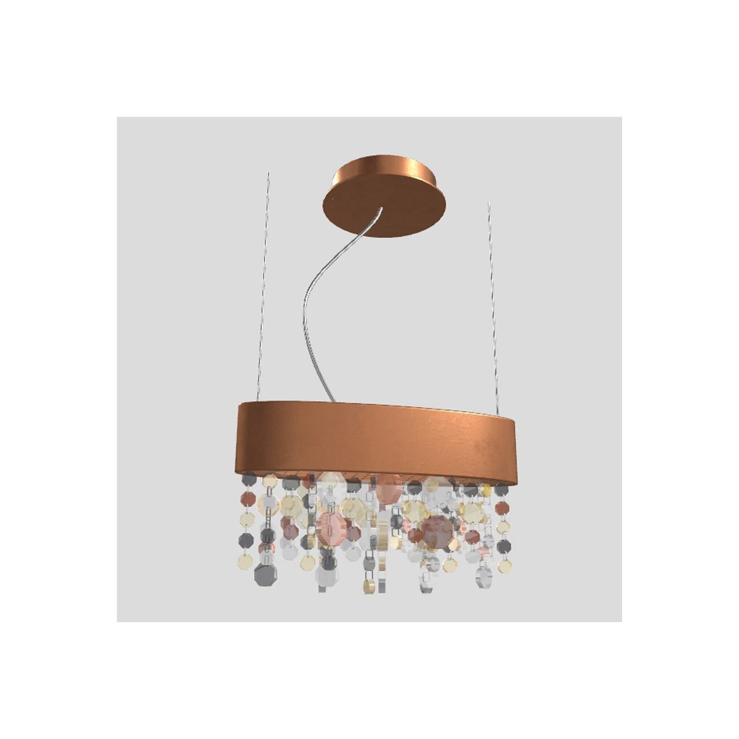 Ola S1 OV 30 Oval LED Pendant with Colored Glass