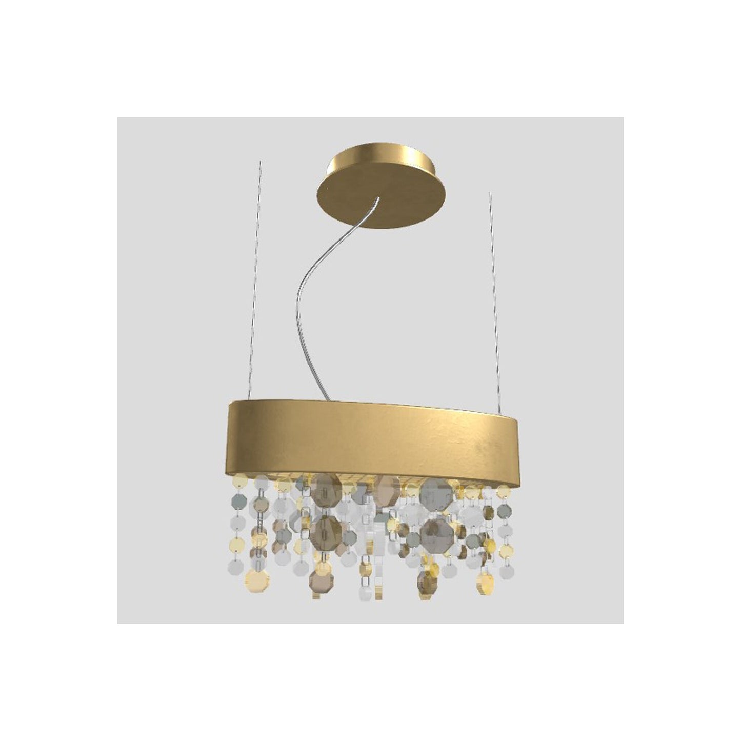 Ola S1 OV 30 Oval LED Pendant with Colored Glass