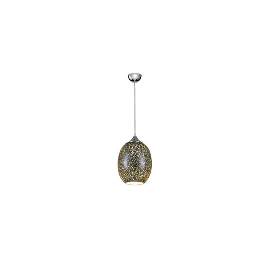 Vivid Elliptic Pendant in Silver with Holographic Glass