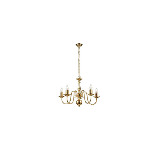 Robus 5-Light Chandelier in Polished Brass