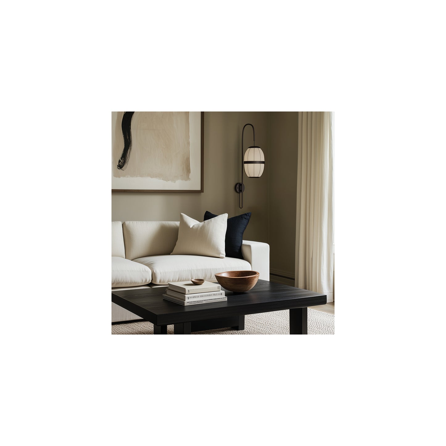 Pull Wall Light in Matt Black