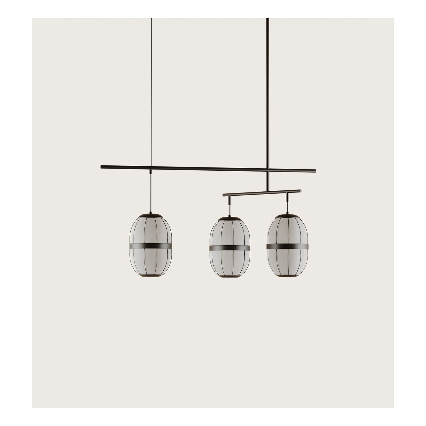 Pull 3-Light Pendant in Matt Black