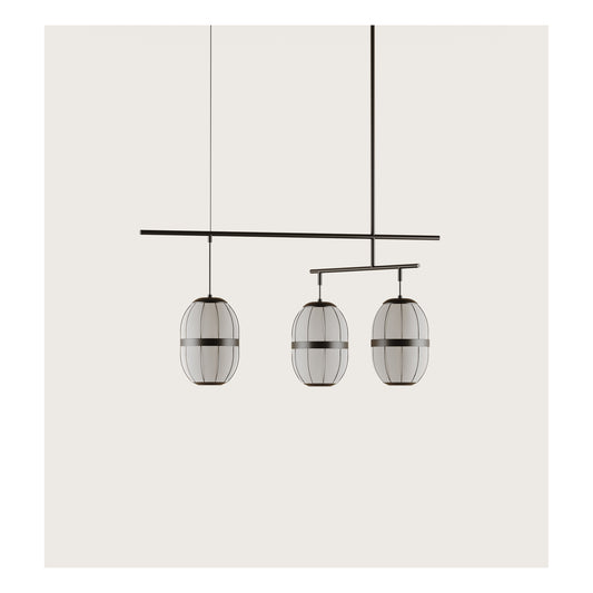 Pull 3-Light Pendant in Matt Black