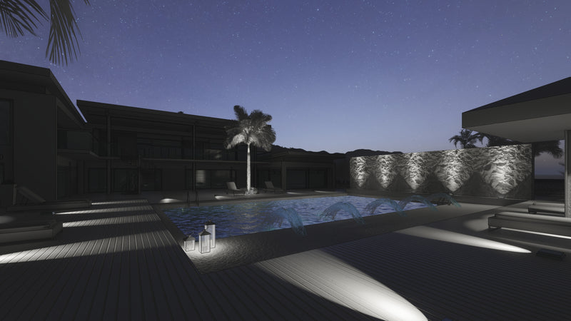 Resort style pool lighting