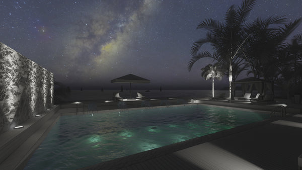 Resort style pool lighting