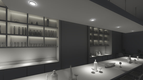 Recessed under bar downlights