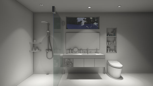 Recessed wet rated shower light