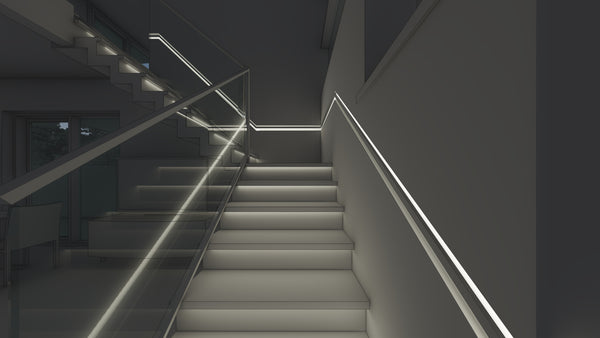 Subtle architectural stair lighting