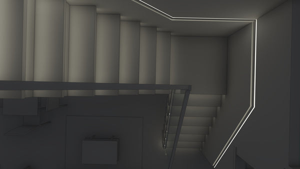 Subtle architectural stair lighting