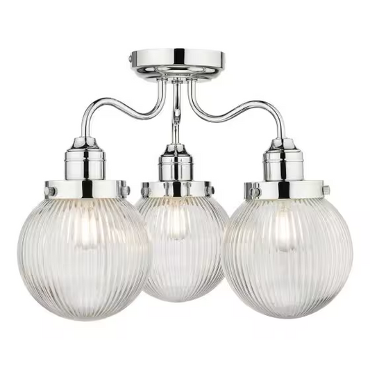 Dar Tamara 3-Light Semi-Flush Ceiling Light