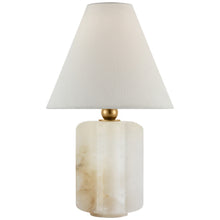 Iota Small Table Lamp in Alabaster and Hand-Rubbed Antique Brass
