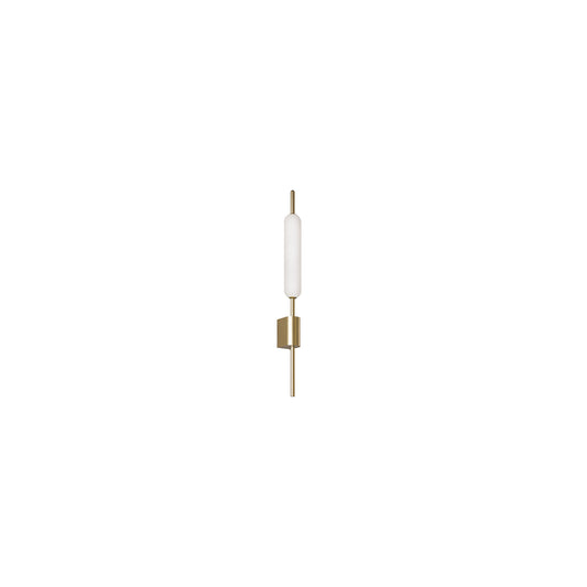 Typha Wall Light in Natural Brass with White Borosilicate Glass