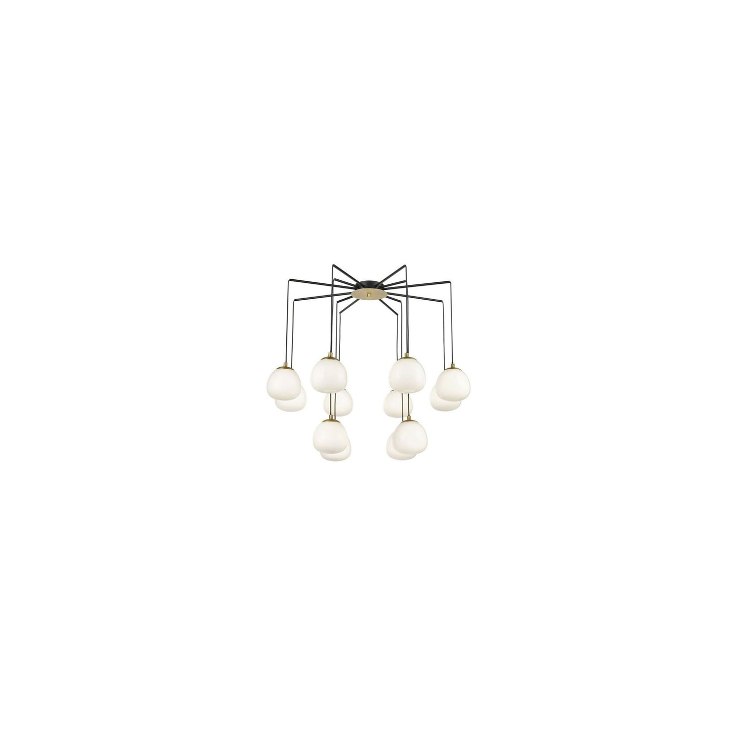 Cayman 12-Light Pendant in Matt Black & Gold