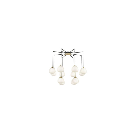 Cayman 12-Light Pendant in Matt Black & Gold