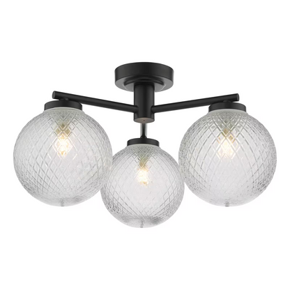 Dar Wayne 3-Light Semi-Flush Bathroom Light